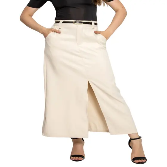HBD Plus Size G1 Ao G3  Saia Midi Com Bosos E Sem Cinto HM-SAIPL-009