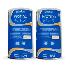 Kit 2 Protina Flex 400g Peptídios Colágeno Whey Protein Linhahum