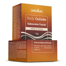 Sabonete Facial Argila Rosa Body Outside 70 G Linhahum