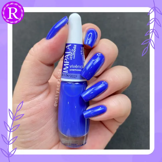 Esmalte Impala Vivência Coleção A Cor Da Sua Moda Cremoso 7,5ml - azul.
