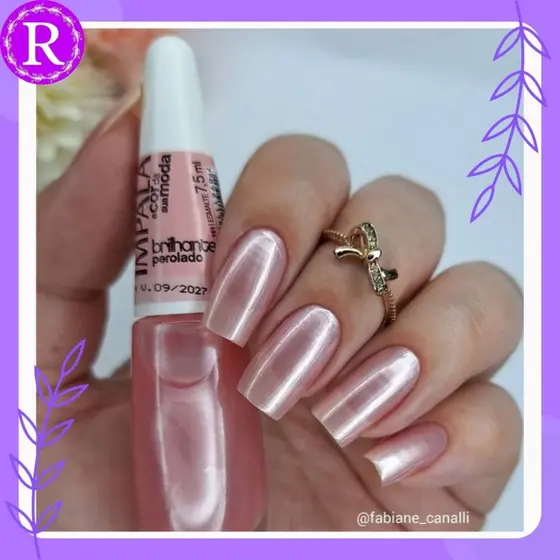 Esmalte Impala Brilhante Coleção A Cor Da Sua Moda Perolado 7,5ml - rosa claro, rosa perolado.