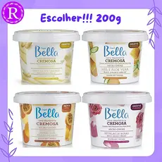 CERA DEPILATORIA CREMOSA PARA MICRO-ONDAS  200g: mel e aloe vera, maracujá, chocolate branco e pétalas de rosas
