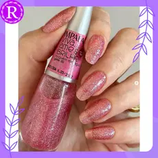 Esmalte Impala Ninguém Me Segura Coleção Viva, Ame, Brilhe Glitter 3D 7,5ml Hipoalergênico Vegano.