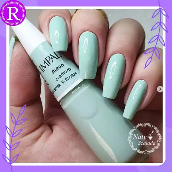Esmalte Impala Flutua Coleção A Cor Da Sua Moda Cremoso 7,5ml - verde, verde claro.