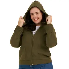 Casaco Peluciado Plus Size Feminino Com Fecho Ideal Para Dias Frios 20324A