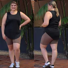 Blusa Regata Plus Size Mullet Feminina Suplex Ultra Leve Proteçã UV Tampa Bumbum Fitness Casual 3073A