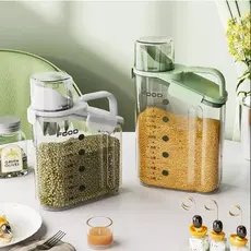 Pote Hermético em Acrílico dispenser para Grãos Sabão em pó e liquido com tampa Copo Medidor dosador