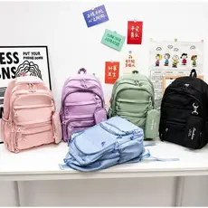 Mochila Escolar Faculdade Com Estojo De Grande Capacidade Para Estudante Feminina Color Candy Cores