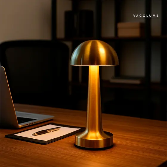 Abajur Candeeiro Luminária Sem Fio Led Quarto Dumbbell Touch De Quarto Luxuosa Com 3 Tons de Led