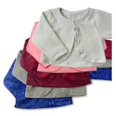 Casaco Bolero Bebê Aveludado Menina - Várias Cores