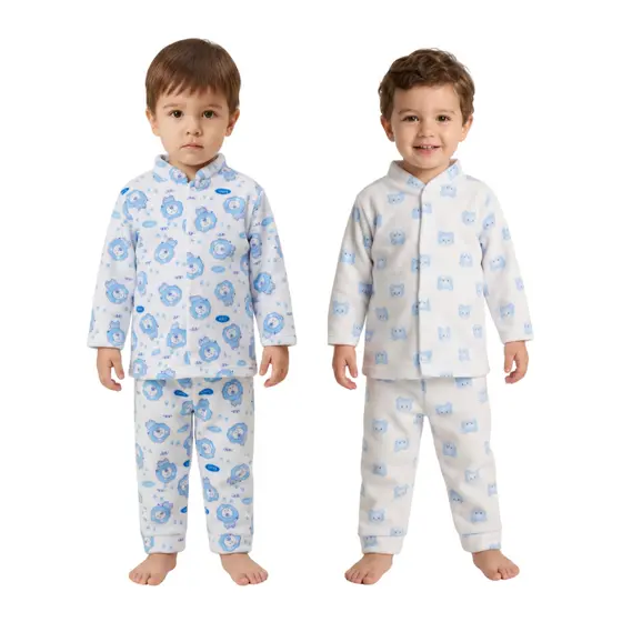Conjunto Infantil 2 Peças Menino Soft Estampado Frio Tamanho 1 2 e 3