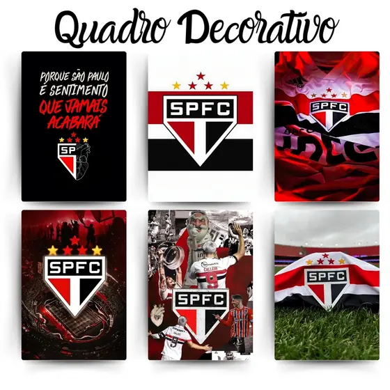 Placa Quadro Decorativo São Paulo Futebol Decoração Quarto Sala Time do Coração Jogo Tricolor