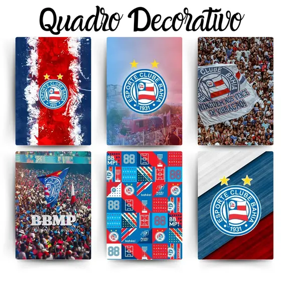 Quadro Personalizado Bahia Clube do Coração Esporte Futebol Decoração Quarto Pôster Alta Qualidade