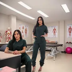 Pijama Hospitalar Cirúrgico Verde Musgo Scrub Feminino Acinturado Fisioterapia