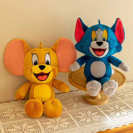 4572 Gato e Rato Boneca Ragdoll Infantil Brinquedo Mickey Mouse Jerry Tom Brinquedo Infantil Ragdoll Pelúcia Boneca Trav