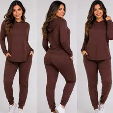 conjunto lanzinha calça e blusa manga longa com capuz