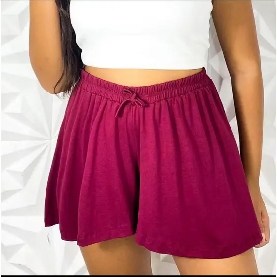 Short soltinho godê feminino básico verão tecido leve