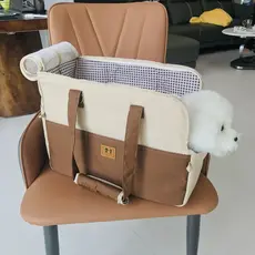 Assento De Carro Para Animais De Estimação , Bolsa Portátil Gatos Cães Ao Ar Livre De Ombro Respirável Mochila De Lona C