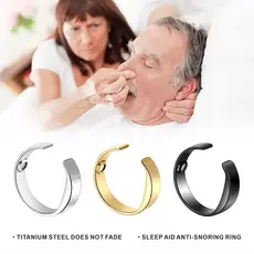 Anel Anti-Ronco De Aço Inoxidável Com Abertura Magnética E Bobo Para Ajudar No Sono , Saúde Acessórios De Moda
