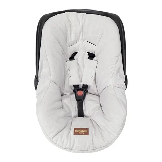 Capa para Bebê Conforto Linho Bege Mescla Batistela Baby