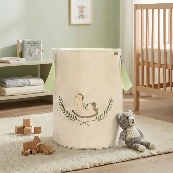 Cesto Organizador de Brinquedos Roupas Dobrável Cavalinho Menina Menino Batistela Baby