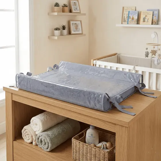Trocador de Bebê Cômoda Americano Jeans Linho 100% Algodão Batistela baby