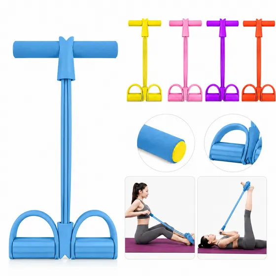 Elástico Extensor com Pedal Fitness Musculação Pilates Treino Funcional Fortalecimento Muscular