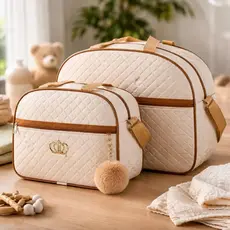 Kit 2 Bolsa Maternidade Menino/Menina Mala Para Bebê de Luxo Várias Cores C/ Pompom ENTREGA INMEDIATO