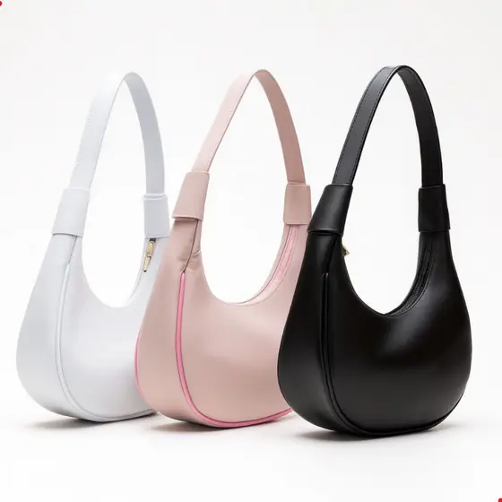 Kit 3 Bolsas Femininas Pequenas Meia Lua De Ombro Festa
