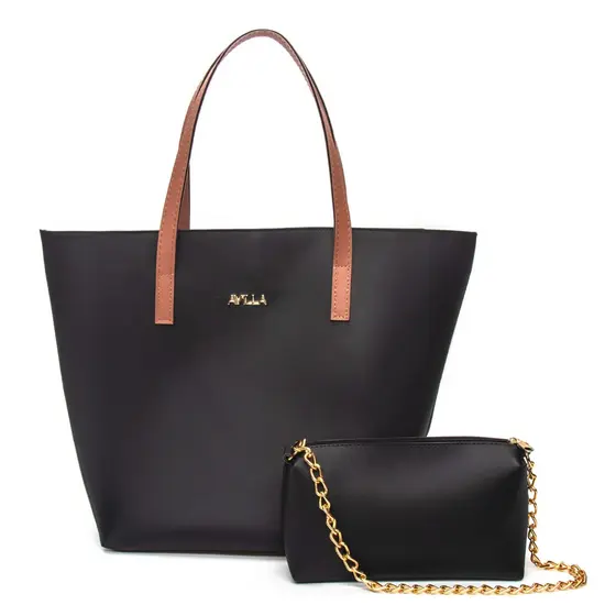 Kit 2 Bolsas Feminina Grande Sacola e Necessaire de Ombro e Mão Tiracolo Transversal