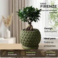 Vaso Firenze 3D Para Suculentas Plantas | Prato Coletor Recipiente Cachepot | Decoração Moderna