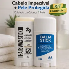 Kit Bastão Balm Antiatrito Para Pernas 40g + Cera Hair Stick Para Cabelo Anti Frizz | Kit Econômico