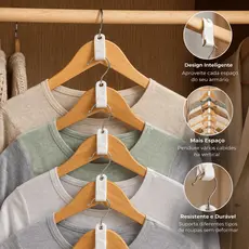Kit Gancho Extensor De Cabides Para Roupas | 5 a 20 unidades | Mais Espaço no Guarda Roupa