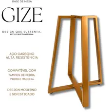 Base De Mesa para Tampos de Pedra Vidro ou Madeira Gizé