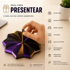 Brinquedo Sensorial Espiral Antiestresse | Fidget Toy Relaxante | Presente Criativo - Tri Color Dourado, Roxo e Preto