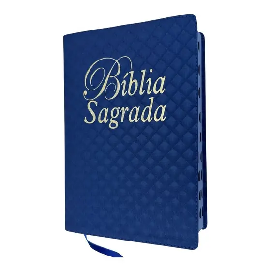 Biblia Nvi Azul xadrez Couro Sintético com indice digital