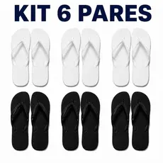 Kit 6 Chinelos Masculino e Feminino de Dedo
