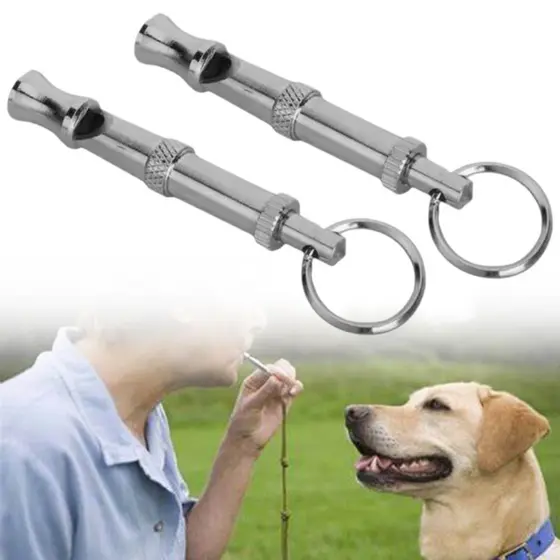 2 Pçs Prata Novo Cão Apito Treinamentos Para Parar De Latir Controle Casca Cães Treinamento Dissuasor Suprimentos Acessó