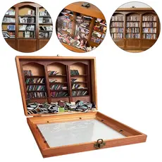 Alívio Com 200 Livros Em Miniatura Estante De Madeira Ornamento Do Estresse Agitar Sua Ansiedade Presente Criativo