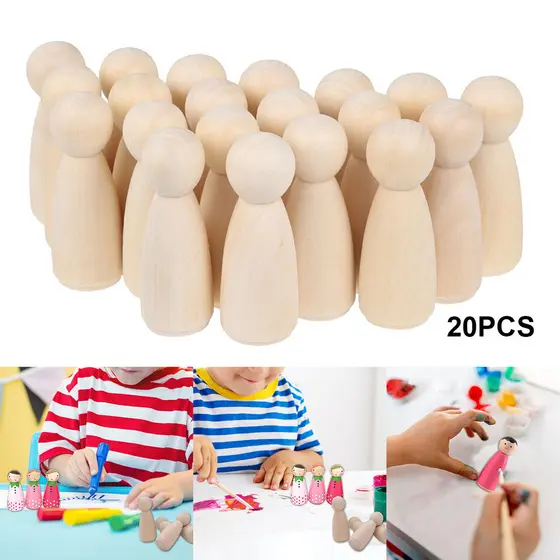 Bonecas De Madeira Inacabadas Peg Pessoas Boneca Corpos Formas Natural Figuras Decorativas