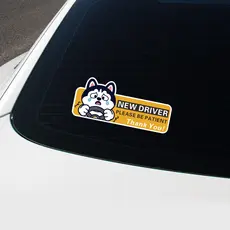 Novo motorista iniciante motorista adesivo de carro novato na estrada estagiário sinal adesivo de carro feminino motoris