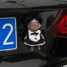 Pingente de cauda de carro fofo Natasha cauda bunda boneca decoração adesivo carro Exterior tronco boneca20260703