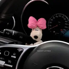 Bonito boneca cão bloco de carro decoração Mercedes-Benz carro sinal volta limpador boneca decoração acessórios interior