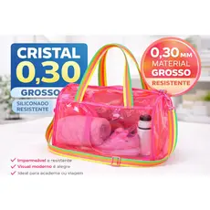 Bolsa Neon Transparente Cristal para Natação com Material Impermeável