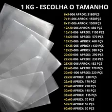 1kg Saco Plástico Transparente PP Embalagem Brilhante tipo Celofane saquinho Incolor Vários Tamanhos