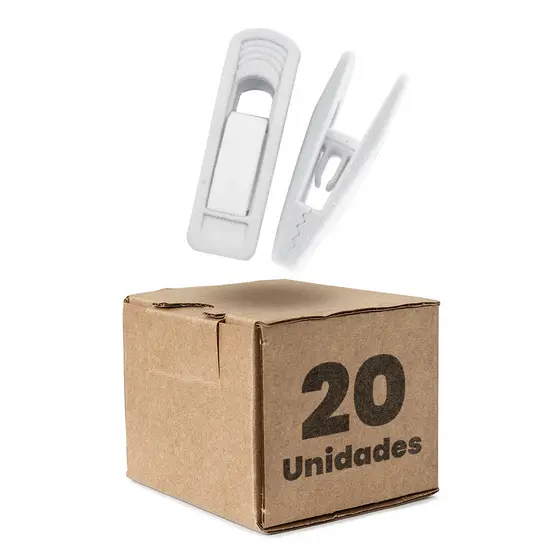 Kit 20 Presilhas de Veludo Para Cabides Prendedor Cor Branco