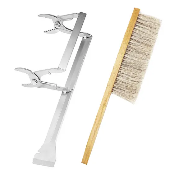 Combo Apicultura Saca-quadros Formão Inox + Vassoura Abelha