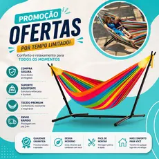 Suporte para rede de descanso ideal para copa do mundo suporta até 250kg oferta relampago hoje