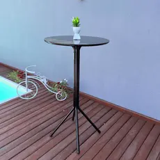 Mesa Bistrô Alta/Baixa Redonda Reforçada Aço Para Cozinha Sala Area Gourmet