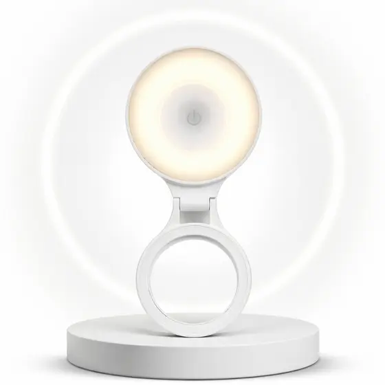 Luz Magnética Mini Ring Light LED Recarregável Portátil para Fotos e Vídeos